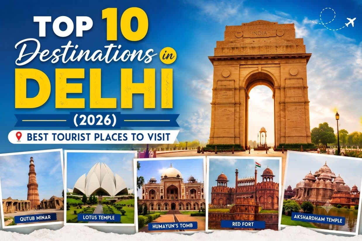 Top 10 Destinations in Delhi (2026) | Best Tourist Places to Visit
