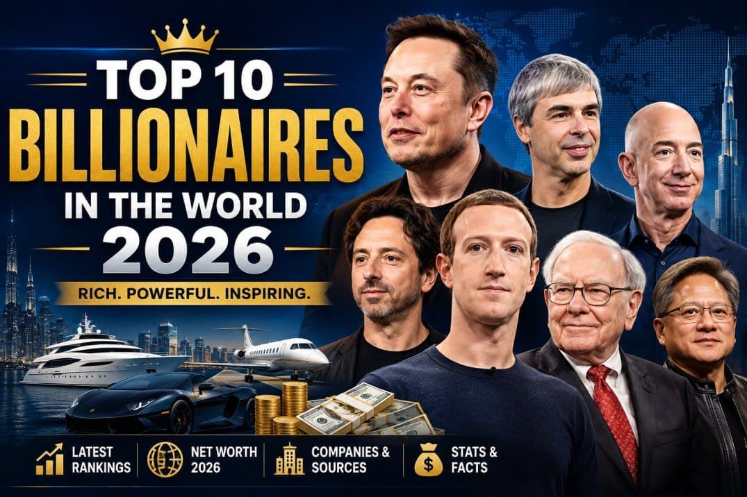 Top 10 Billionaires in the World 2026 Richest People, Net Worth & Sources of Wealth
